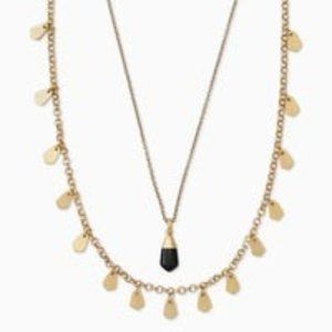 Kendra Scott Freida Vintage Gold Multi Strand Necklace in Golden Obsidian